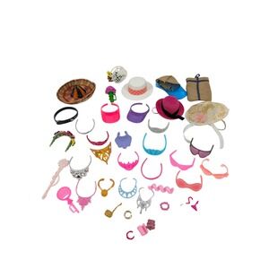 Barbie Doll Accessories Hats Purses Jewelry‎ Crowns Toy Lot